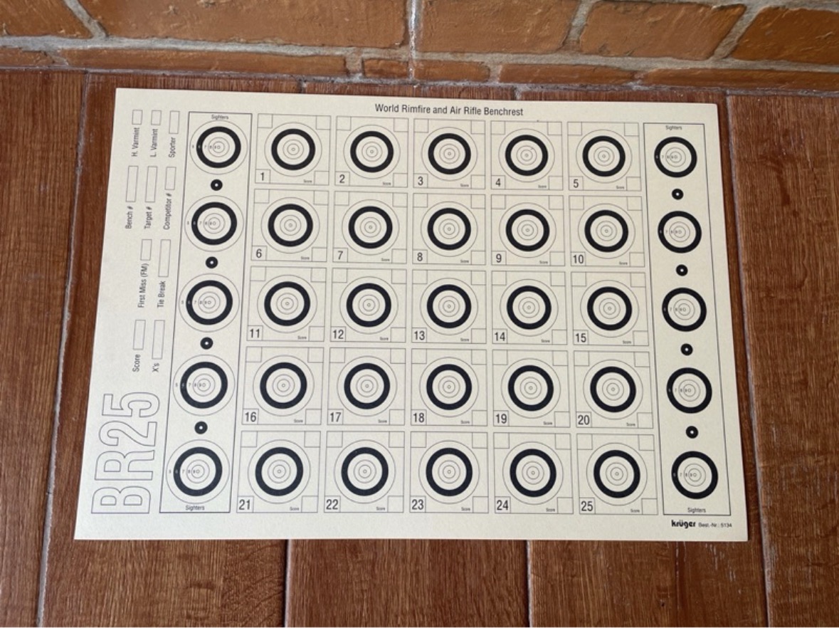 Kertas Target Kruger BR25m 42cm x 30cm Original Germany isi 20pcs Kertas Target Benchrest 25M untuk Lomba / Kompetisi Original Kruger Germany thumbnail 2