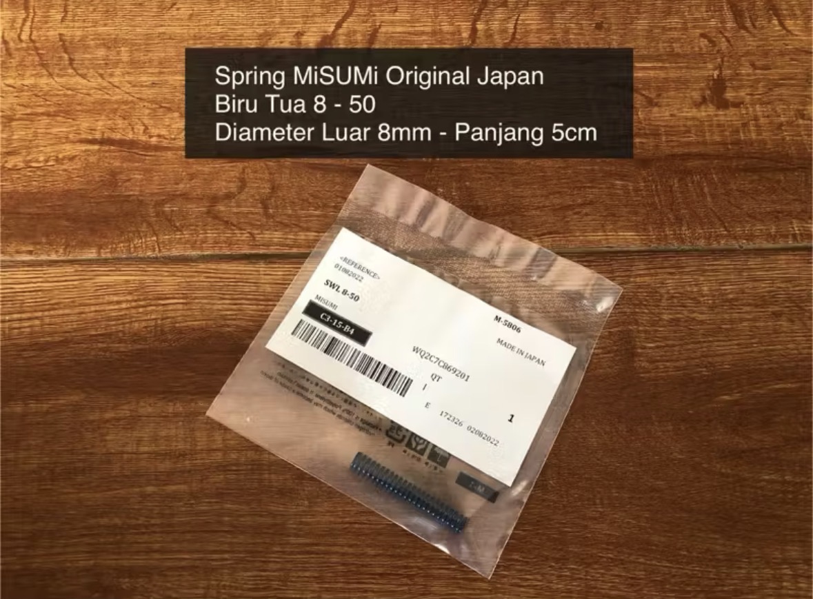 Spring MiSUMi Biru Tua SWL 8-50 Diameter 8mm Panjang 5cm Original Japan Per Hammer pcp Per Valve pcp