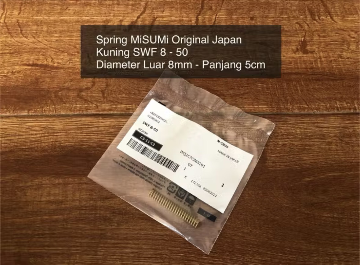 Spring MiSUMi Kuning SWF 8-50 Diameter 8mm  Panjang 5cm Original Japan Per Hammer pcp Per Valve pcp