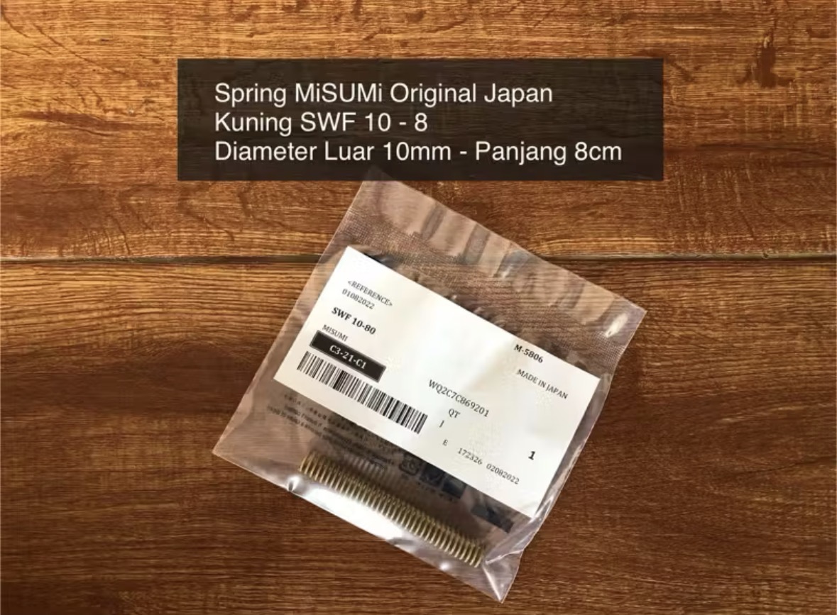 Spring MiSUMi Kuning SWF 10-80 Diameter 10mm  Panjang 8cm Original Japan Per Hammer pcp Per Valve pcp