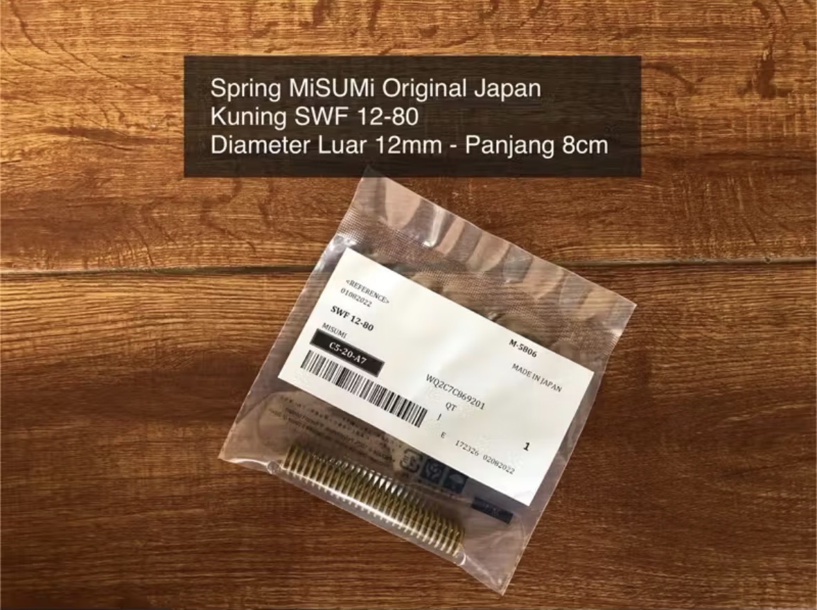 Spring MiSUMi Kuning SWF 12-80 Diameter 12mm  Panjang 8cm Original Japan Per Hammer pcp Per Valve pcp