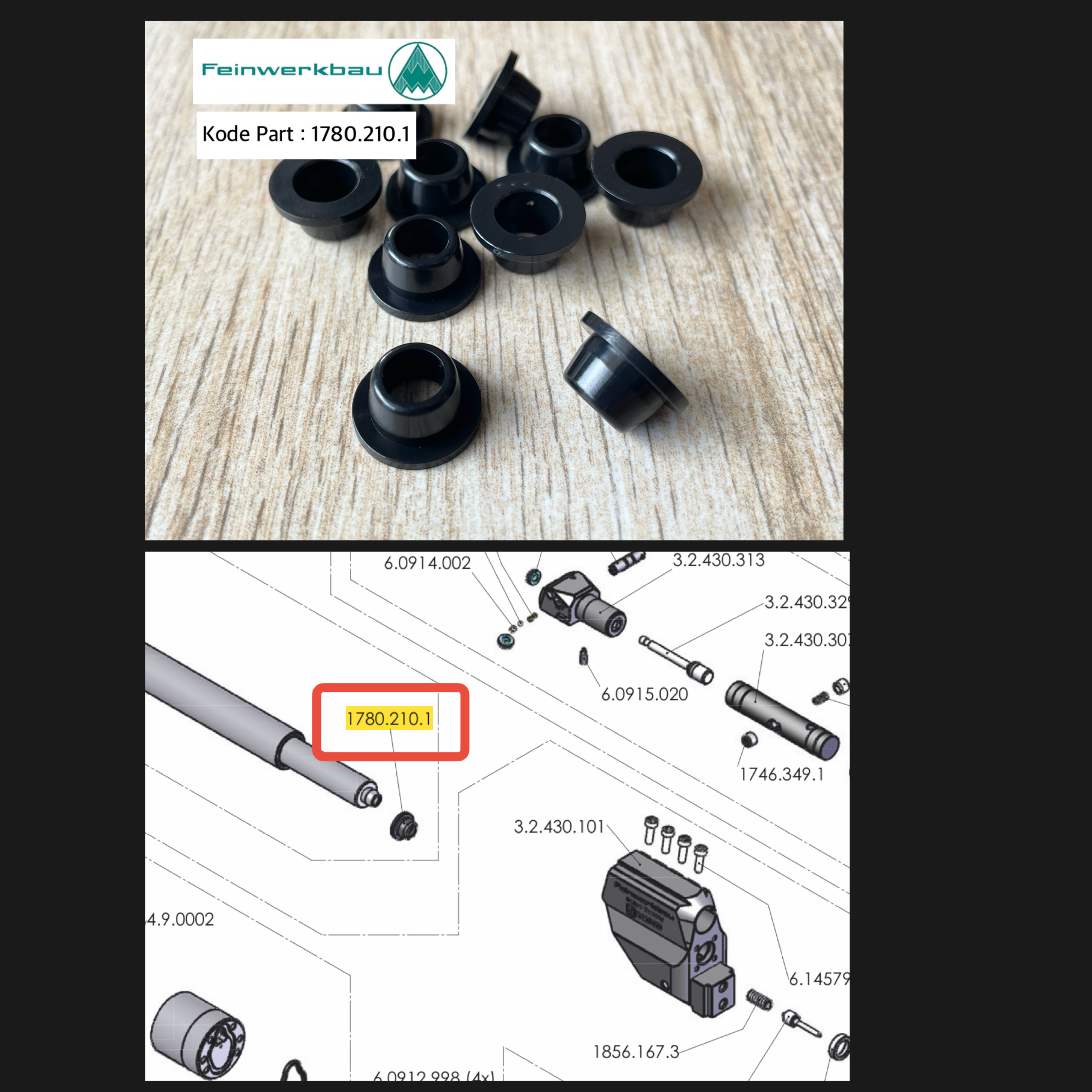 Barrel Centering Ring Original Feinwerkbau - Centering Ring FWB Kode Part : 1780.210.1