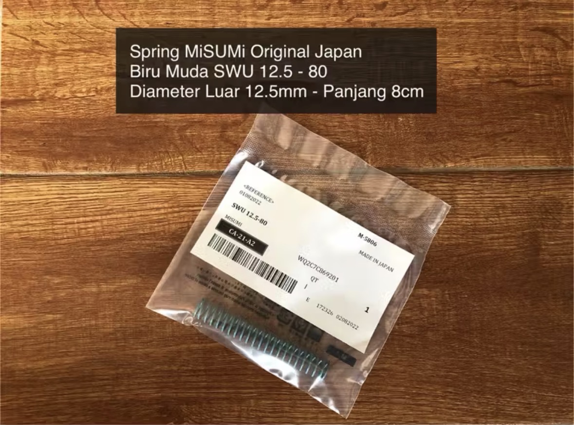 Spring MiSUMi Biru Muda SWU 12.5-80 Diameter 12.5mm Panjang 8cm Original Japan Per Hammer pcp Per Valve pcp